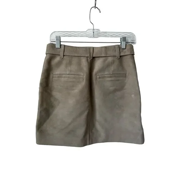 Anine Bing Zip-up Ana Mini Suede Skirt NWT size S